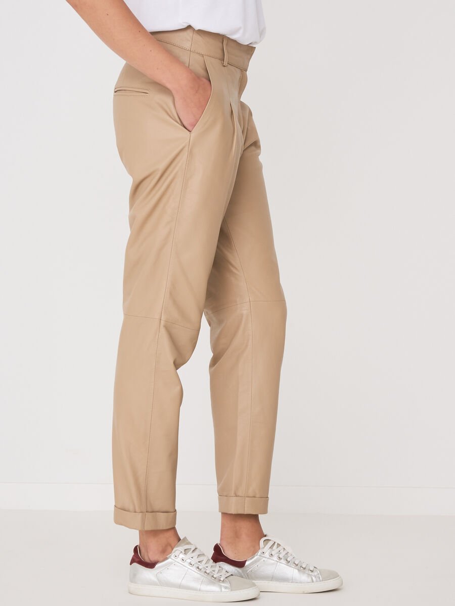 Repeat Cashmere Loose Fit Leren Broek