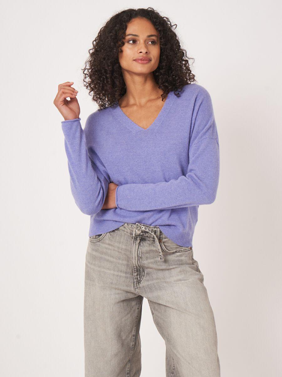 Repeat Cashmere Losvallende Cashmere V-hals Trui