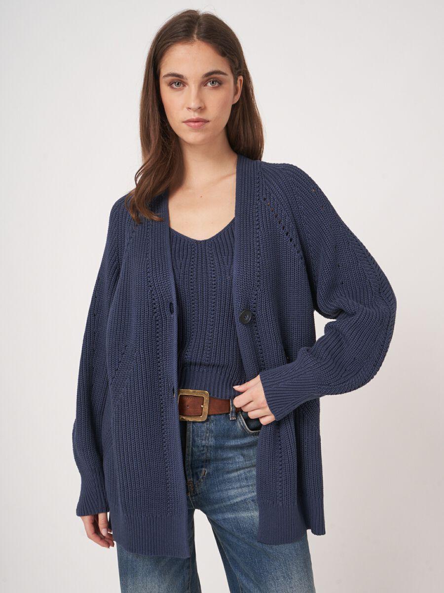 Repeat Cashmere Middellang Grof Gebreid Vest