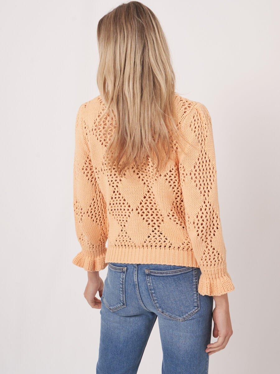 Repeat Cashmere Open Gebreid Vest Met Ruitpatroon