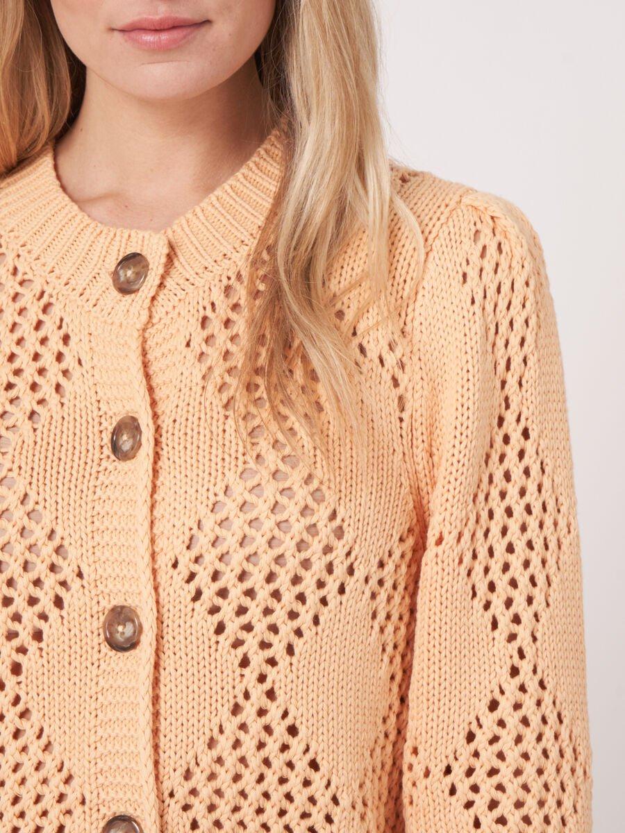 Repeat Cashmere Open Gebreid Vest Met Ruitpatroon