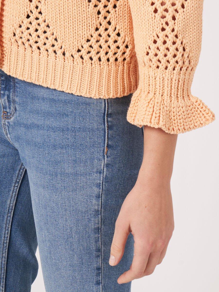 Repeat Cashmere Open Gebreid Vest Met Ruitpatroon