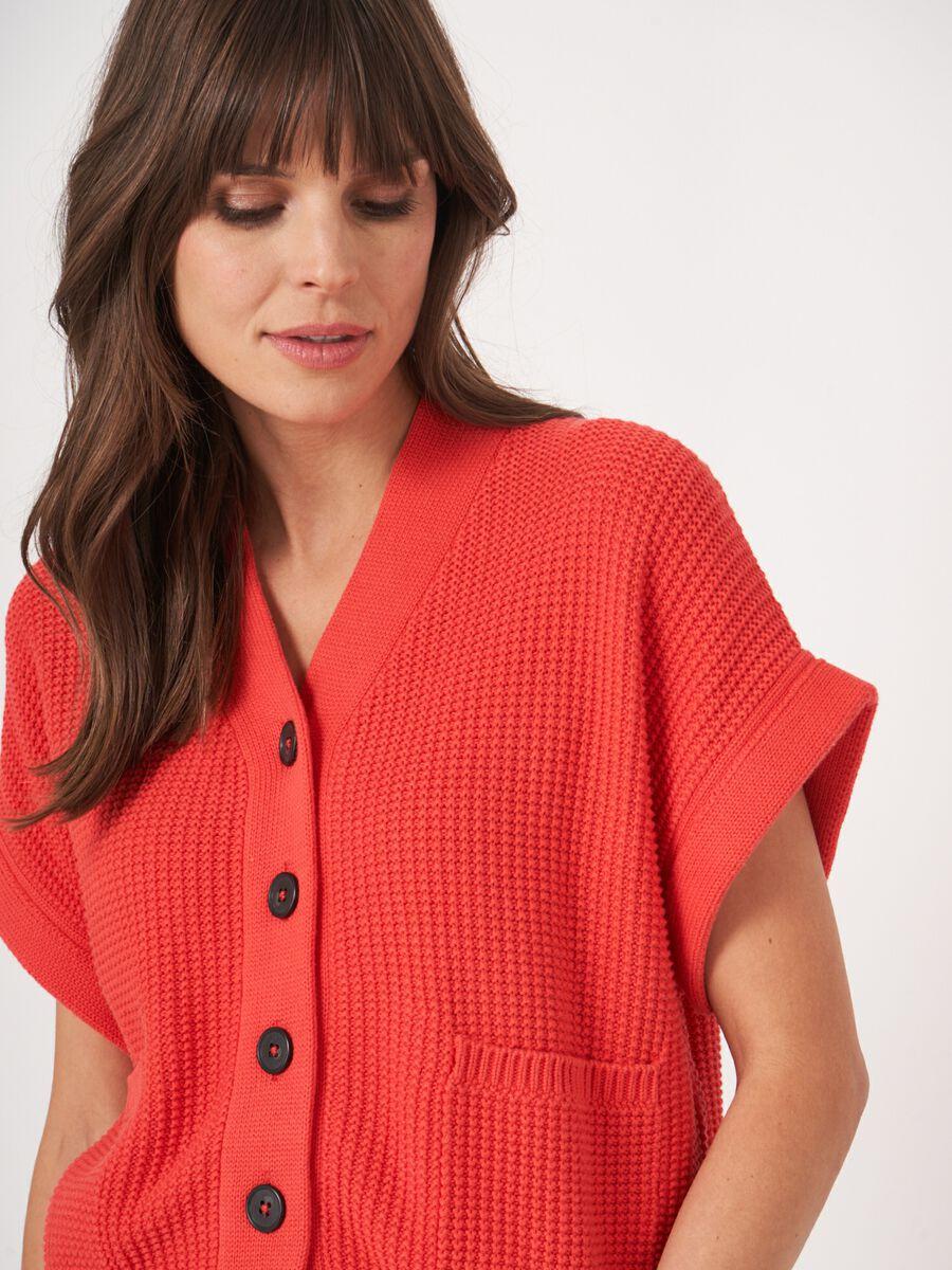 Repeat Cashmere Oversized Gebreid Gilet Met Zakken