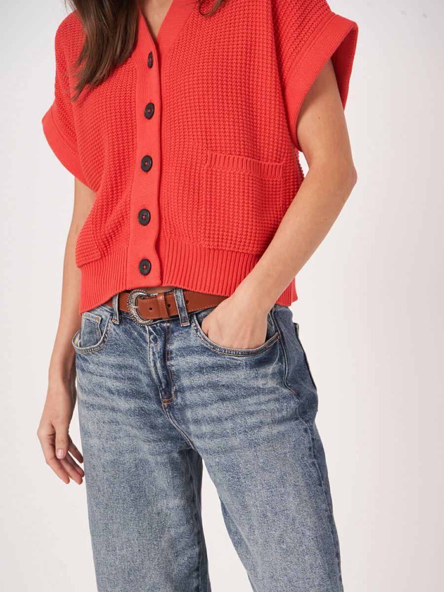 Repeat Cashmere Oversized Gebreid Gilet Met Zakken