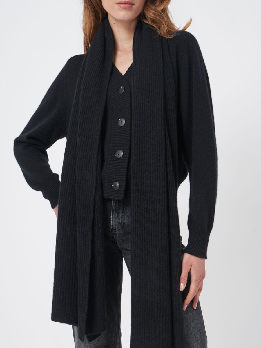 Repeat Cashmere Oversized Geribde Cashmere Sjaal