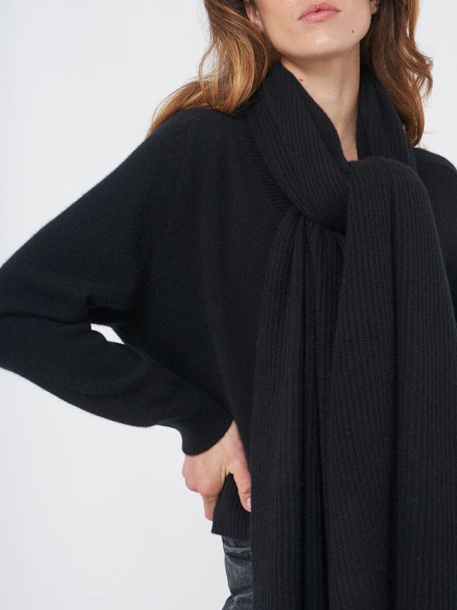 Repeat Cashmere Oversized Geribde Cashmere Sjaal
