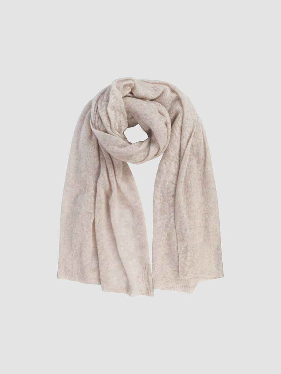 repeat cashmere Oversized sjaal met ribdetails