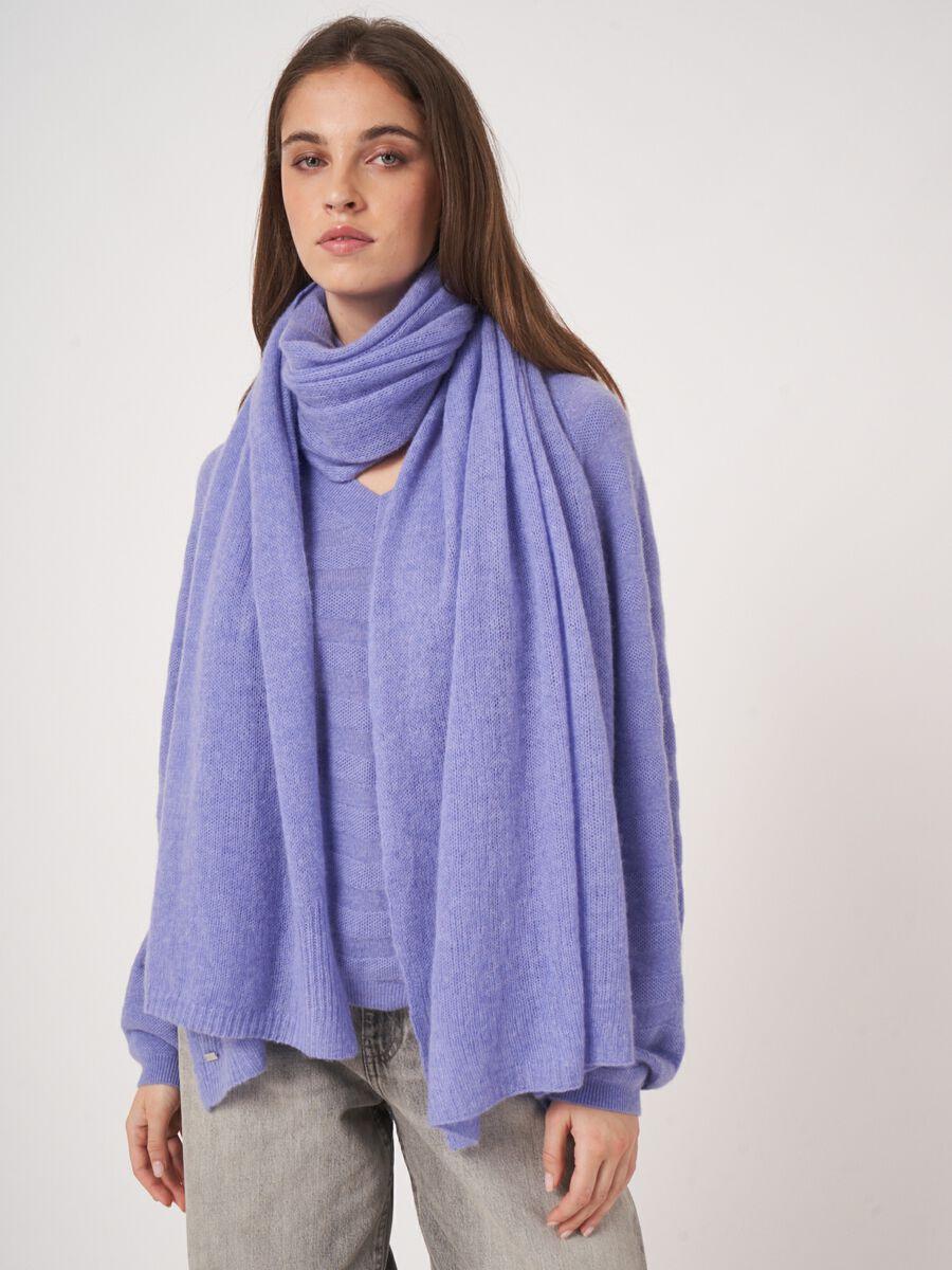 Repeat Cashmere Oversized Sjaal Met Ribdetails