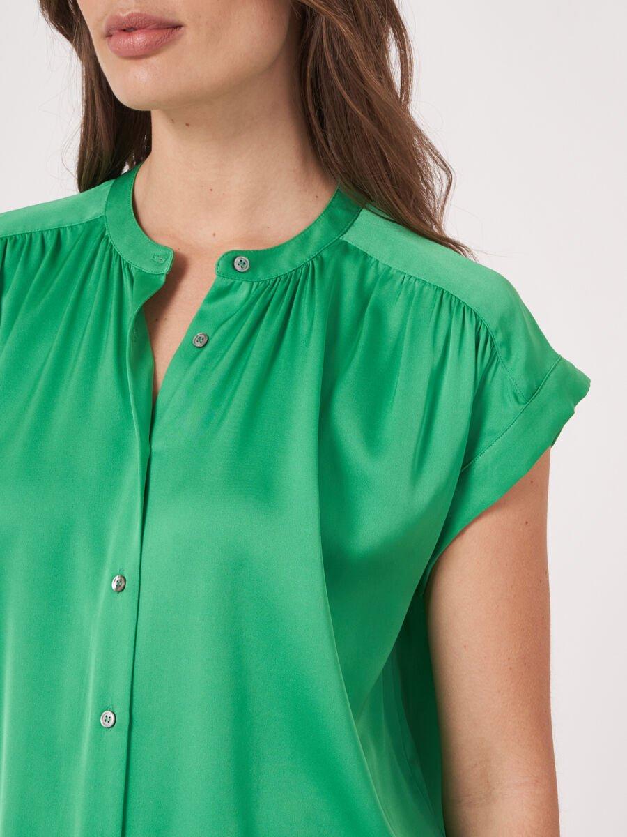 Repeat Cashmere Oversized Zijden Blouse Met Knopen