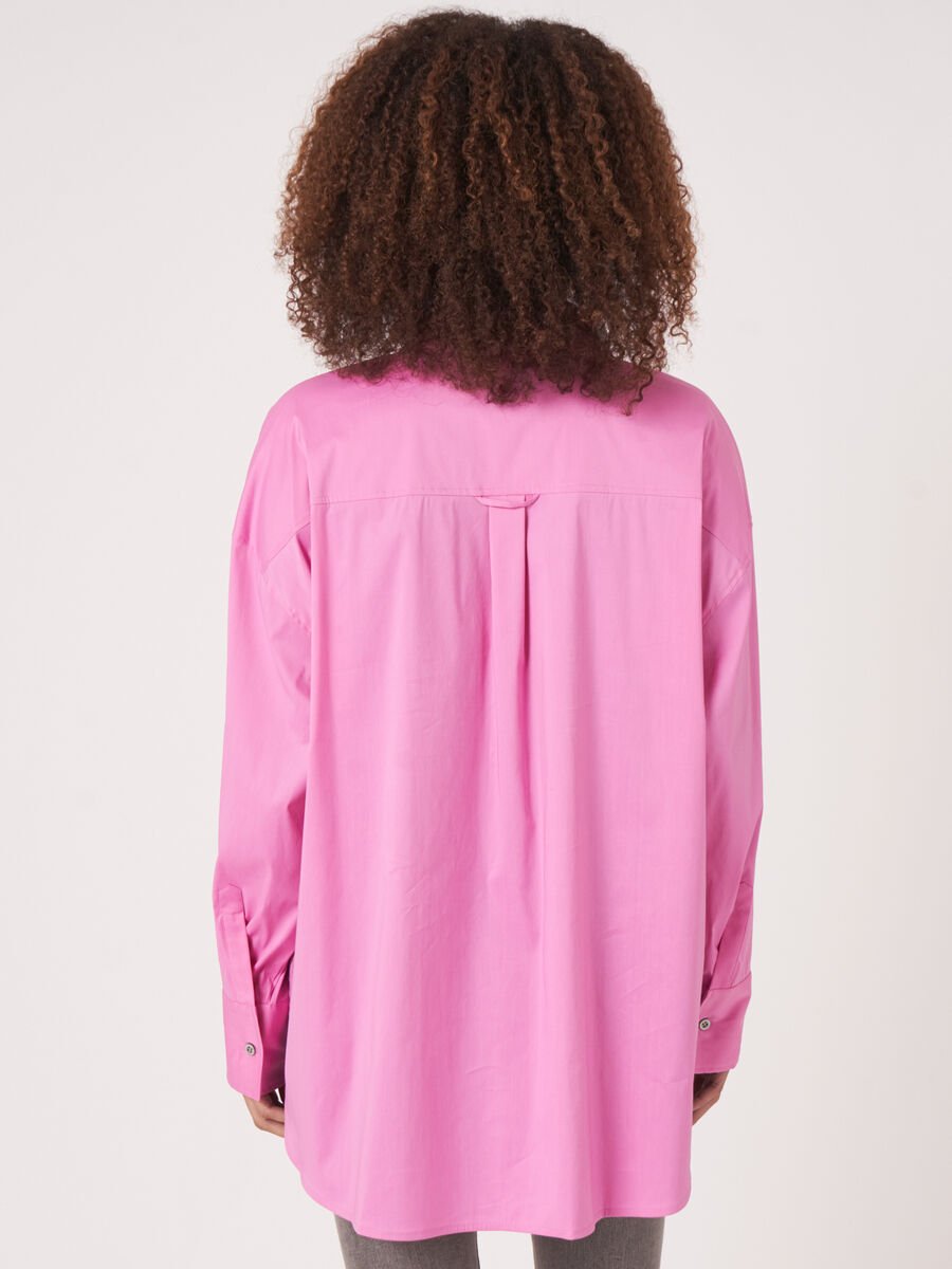 Repeat Cashmere Popeline Overhemd Met Borstzakken