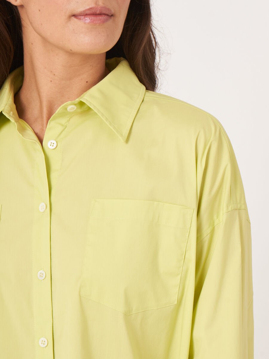 Repeat Cashmere Popeline Overhemd Met Borstzakken