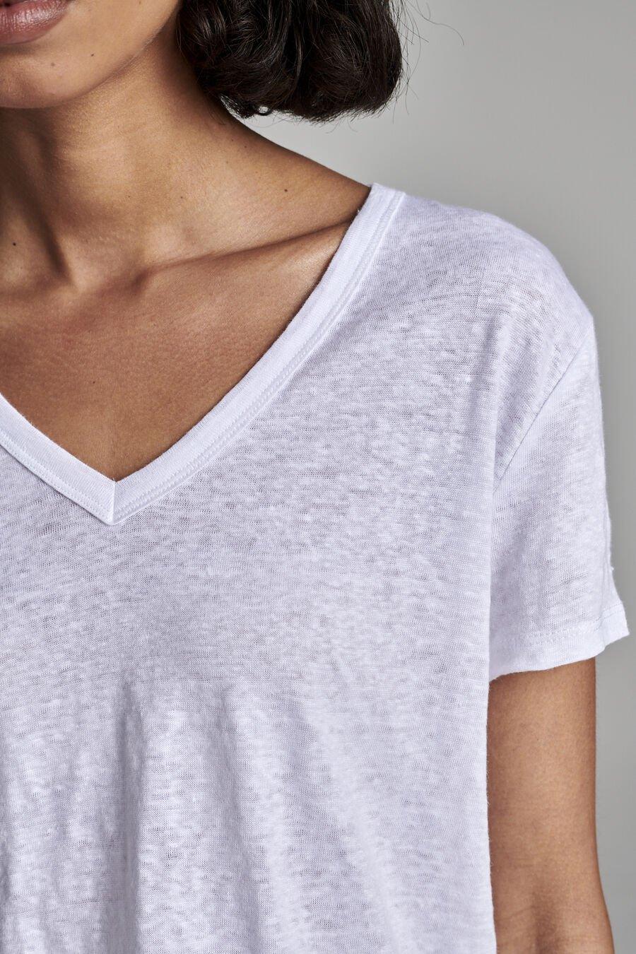 Repeat Cashmere Relaxed Fit Linnen V-hals T-shirt