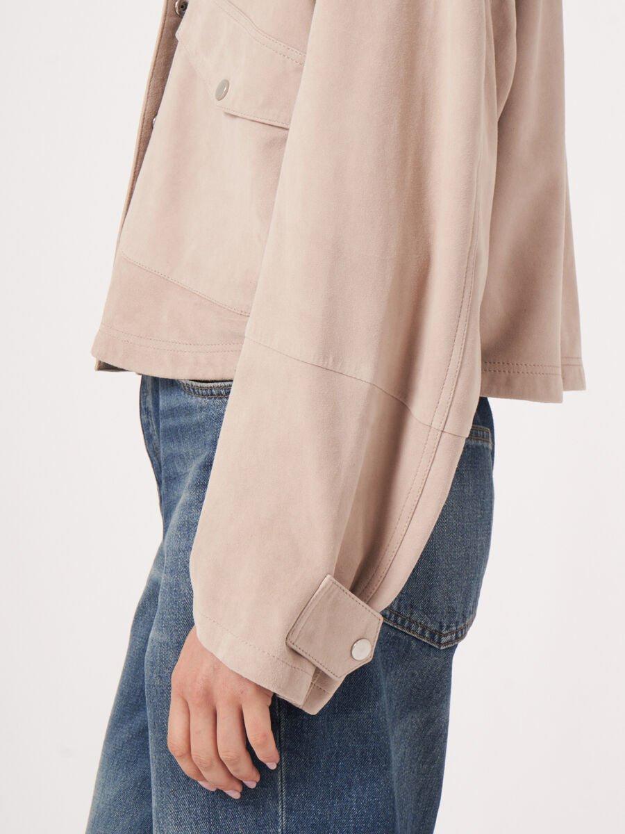 Repeat Cashmere Suède Jas Met Oversized Zakken