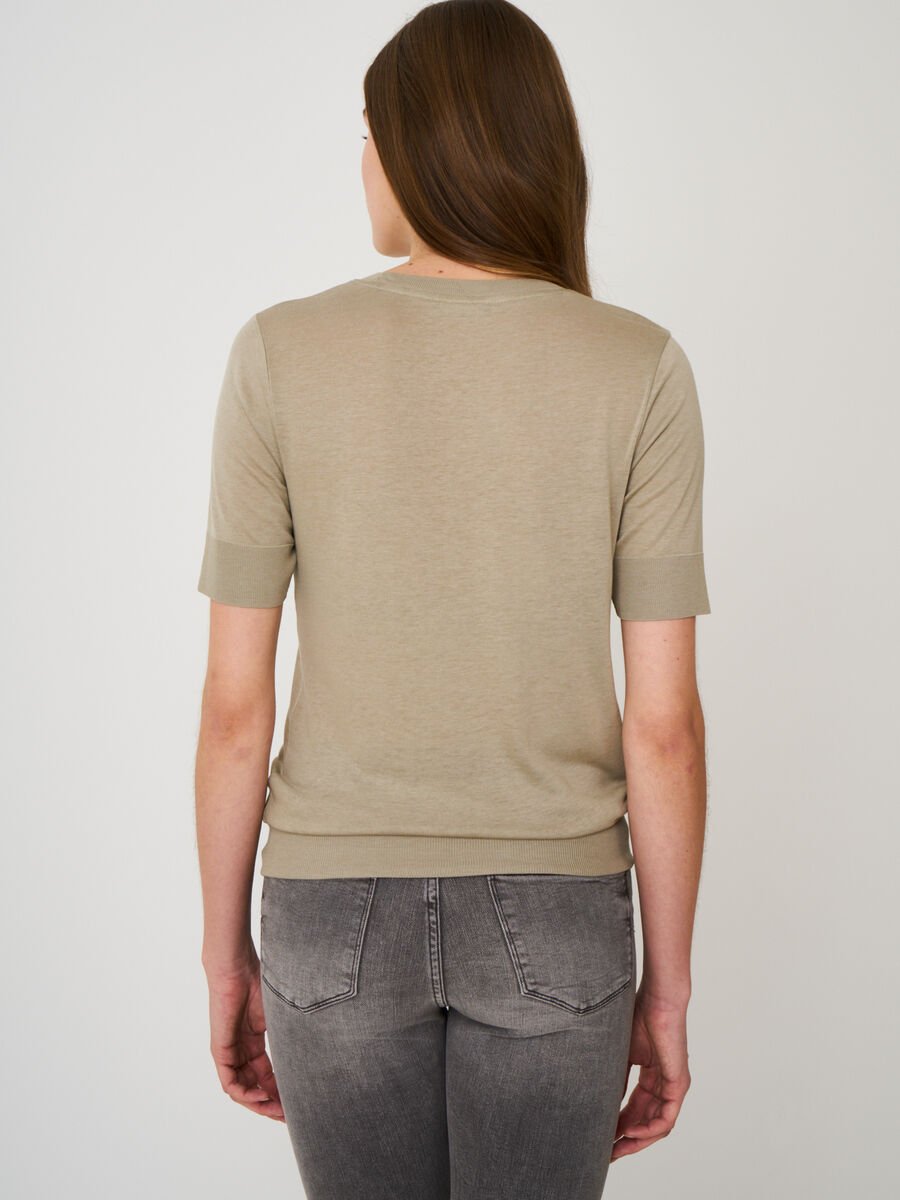 Repeat Cashmere T-shirt Met Geknoopte Zoom