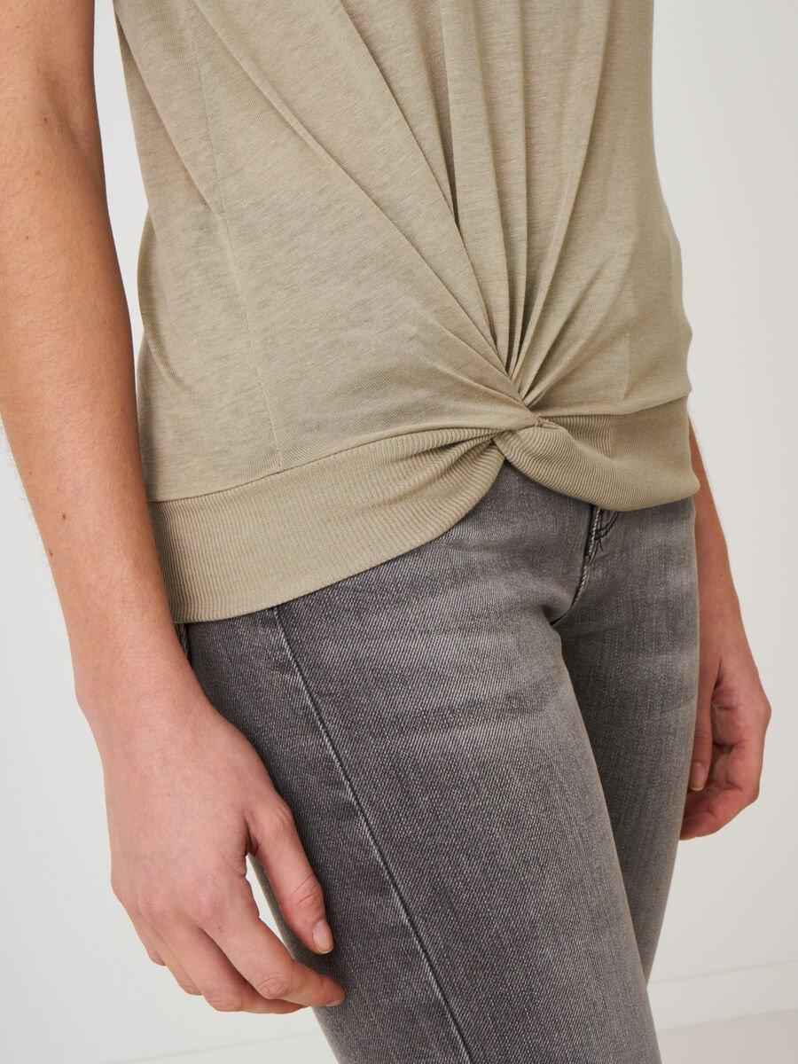 Repeat Cashmere T-shirt Met Geknoopte Zoom