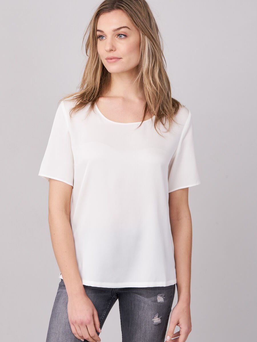 repeat cashmere T-Shirt van zijde
