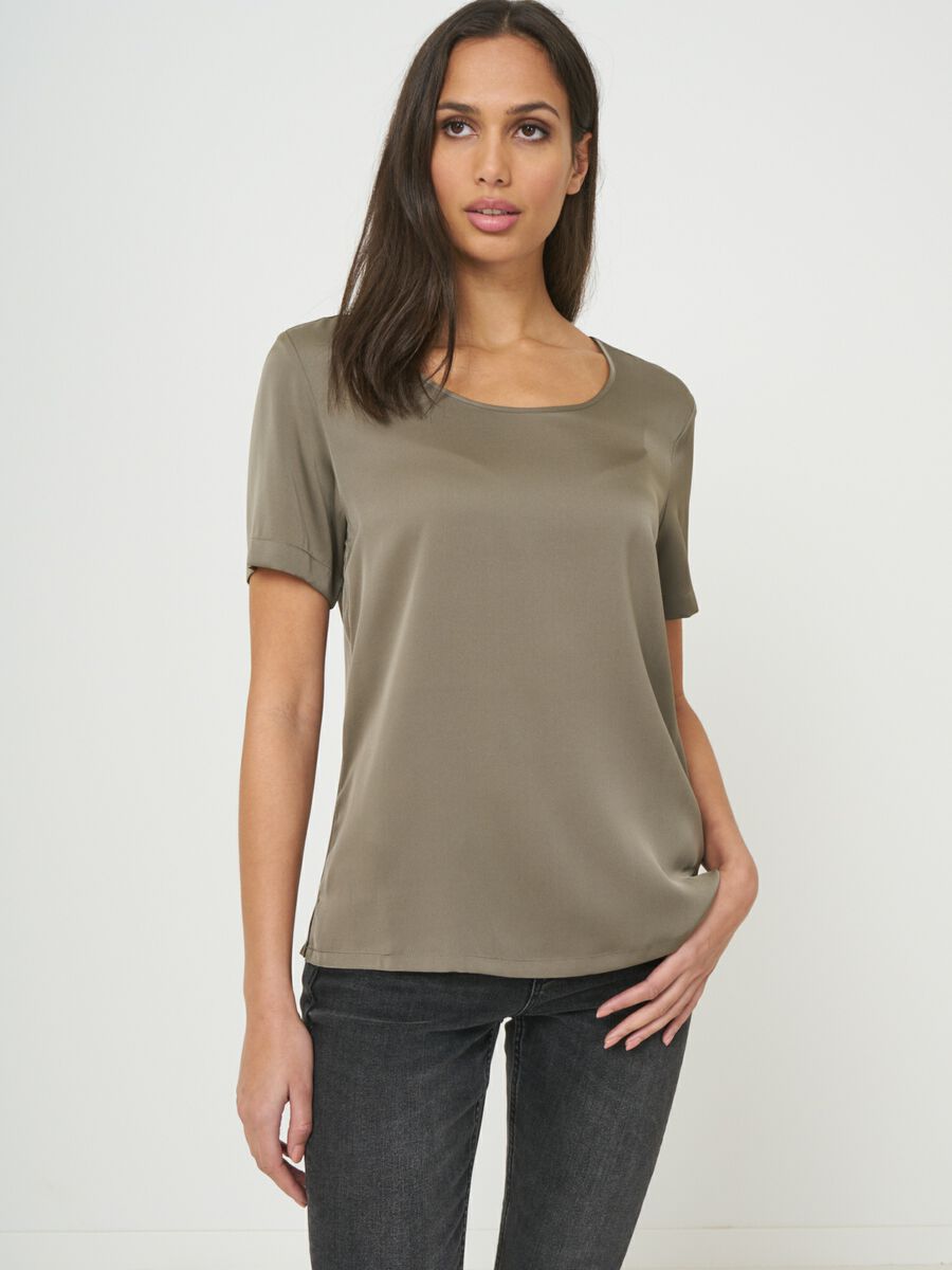 repeat cashmere T-Shirt van zijde