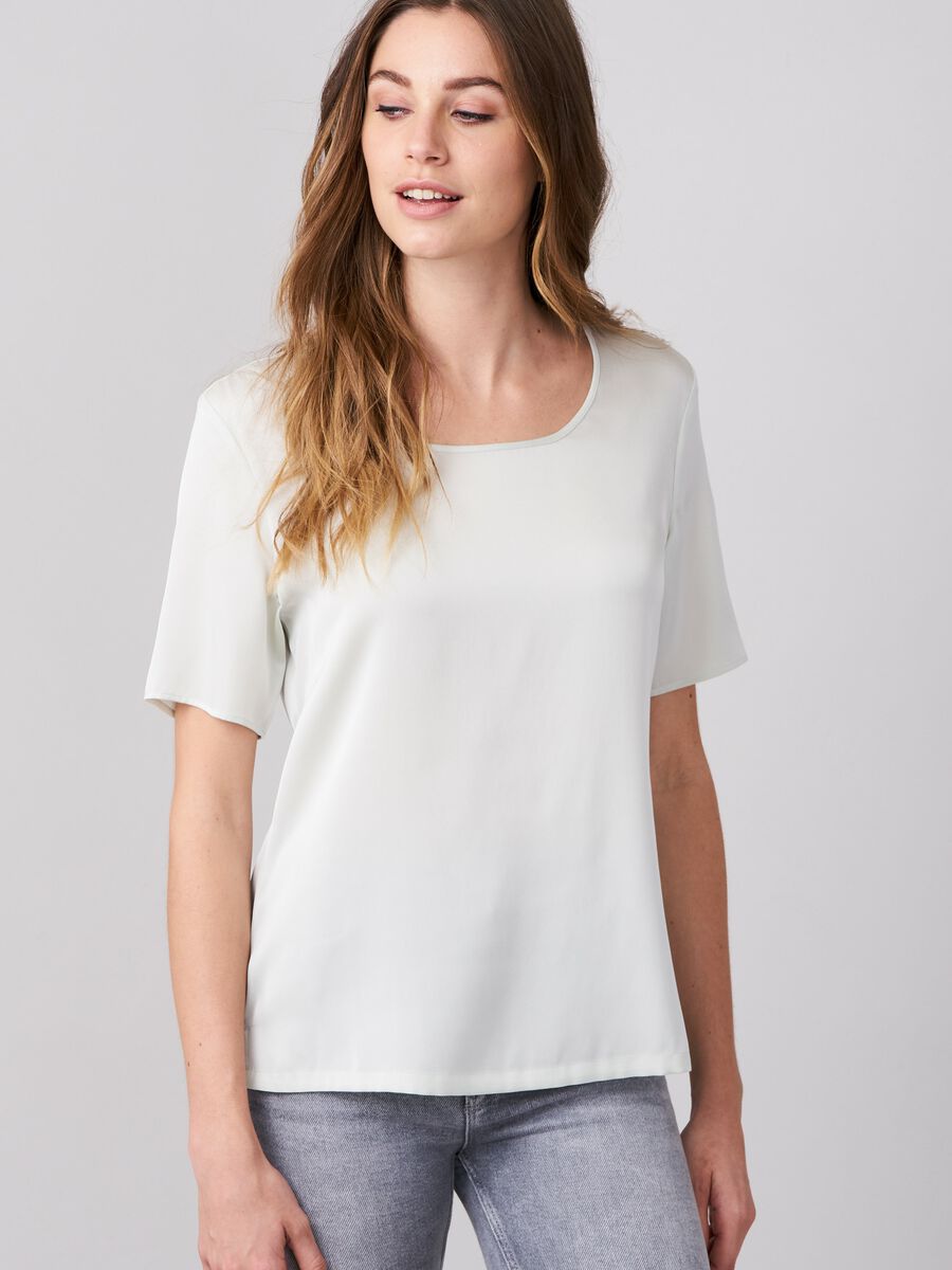 repeat cashmere T-Shirt van zijde