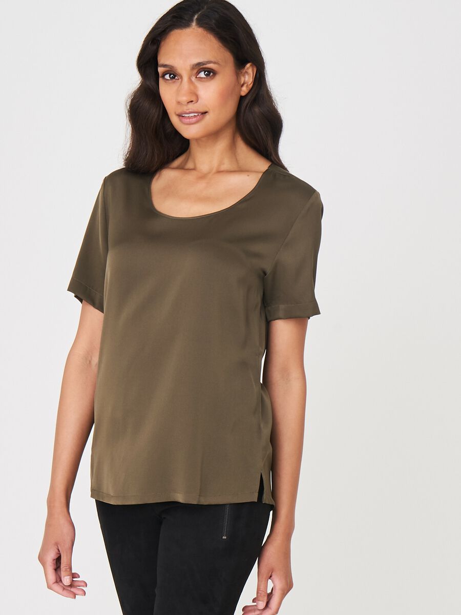 repeat cashmere T-Shirt van zijde