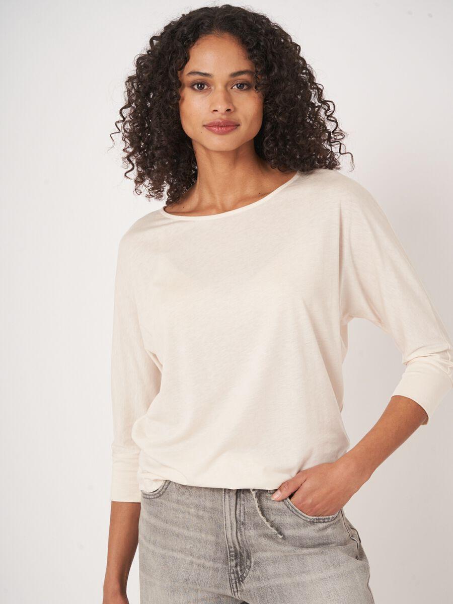 Repeat Cashmere Top Met 3/4 Vleermuismouwen