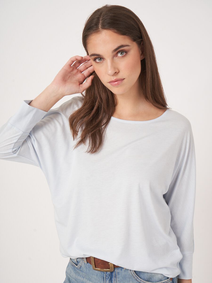 Repeat Cashmere Top Met 3/4 Vleermuismouwen