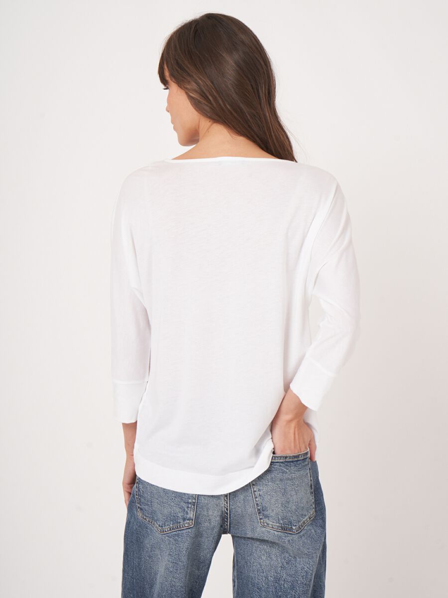 Repeat Cashmere Top Met 3/4 Vleermuismouwen