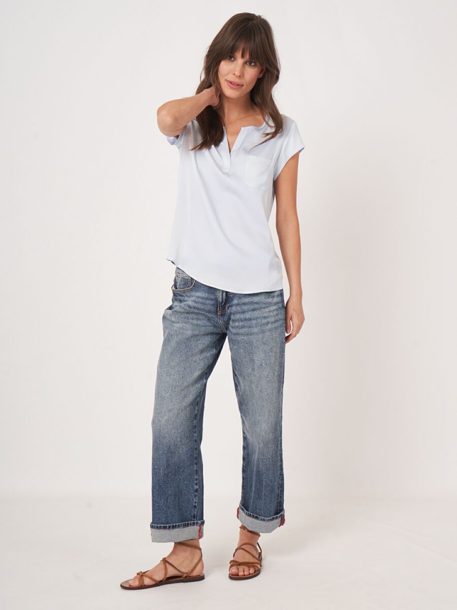 Repeat Cashmere Top Met Borstzak