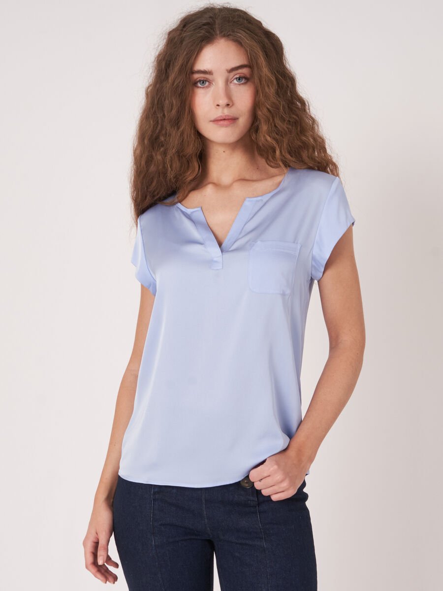 repeat cashmere Top met borstzak