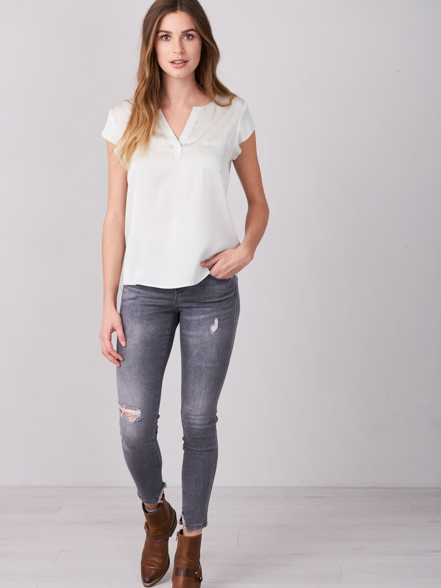 Repeat Cashmere Top Met Borstzak
