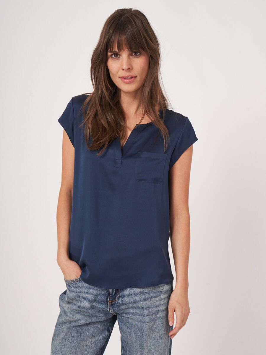 repeat cashmere Top met borstzak