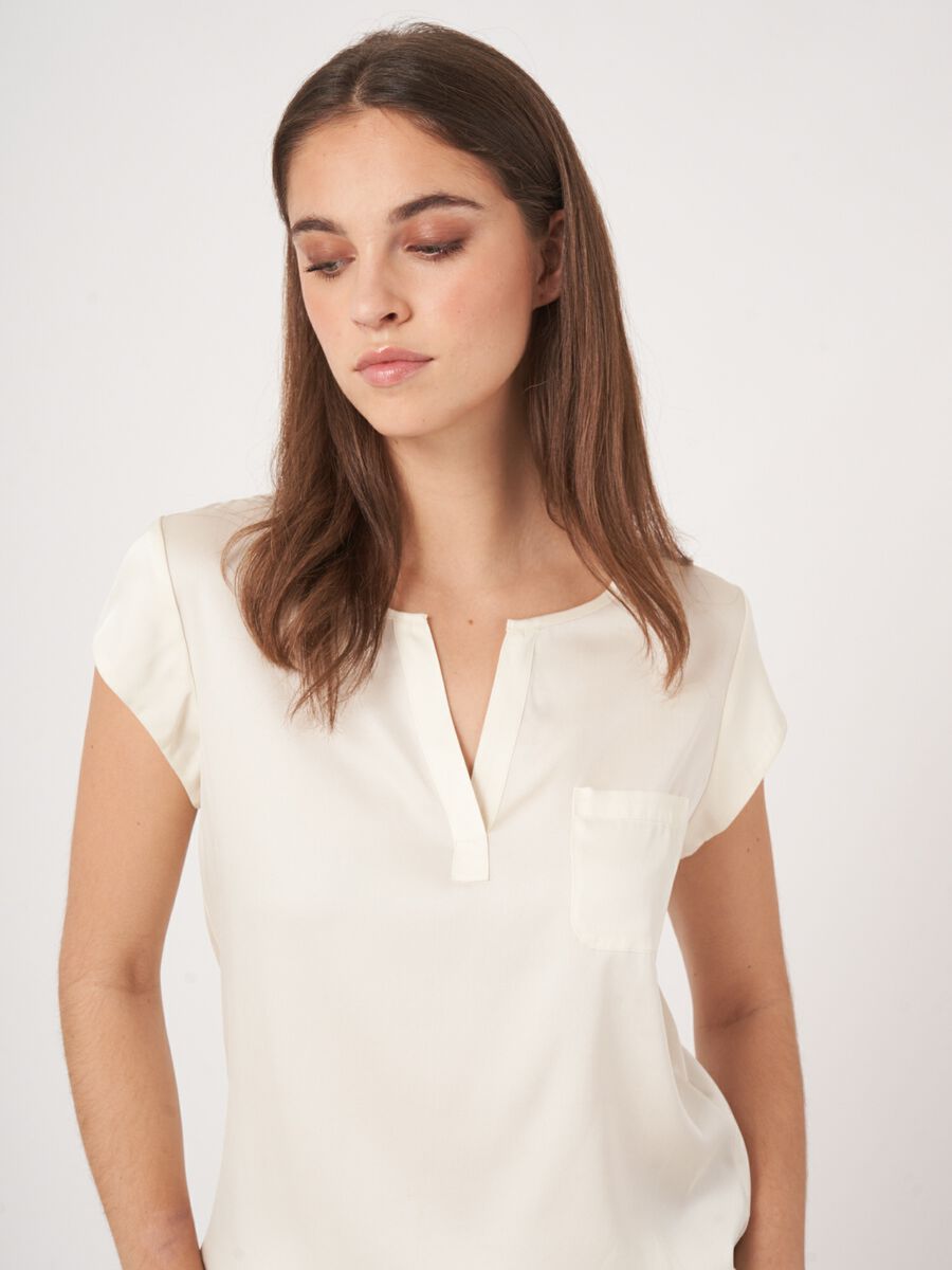 Repeat Cashmere Top Met Borstzak