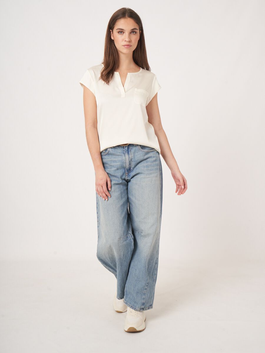 Repeat Cashmere Top Met Borstzak