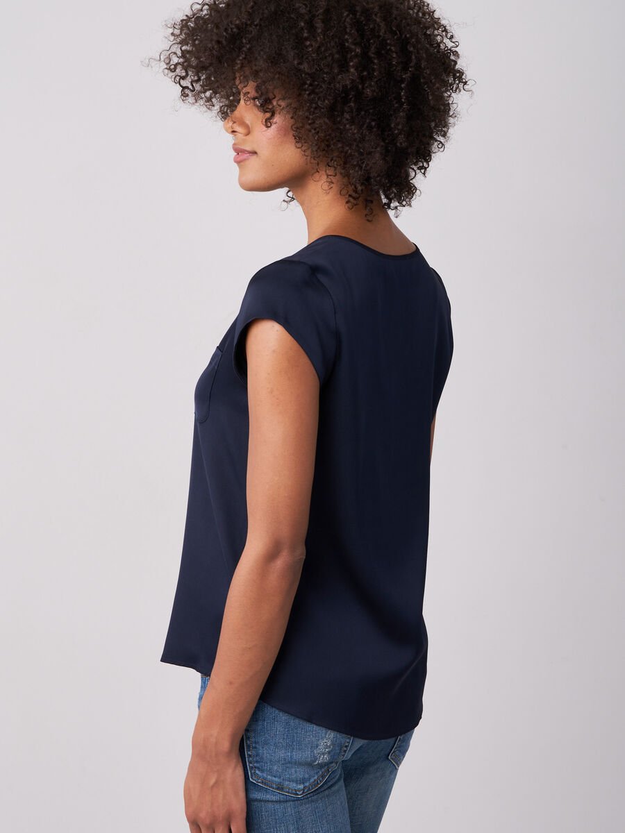 Repeat Cashmere Top Met Borstzakje