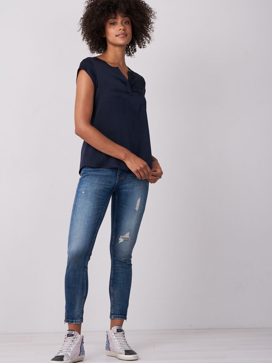 Repeat Cashmere Top Met Borstzakje