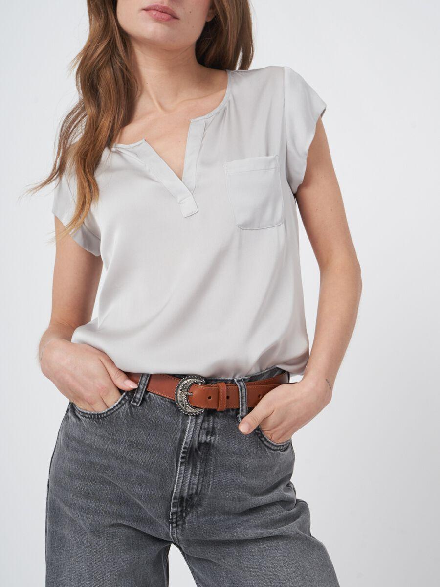 Repeat Cashmere Top Met Borstzakje