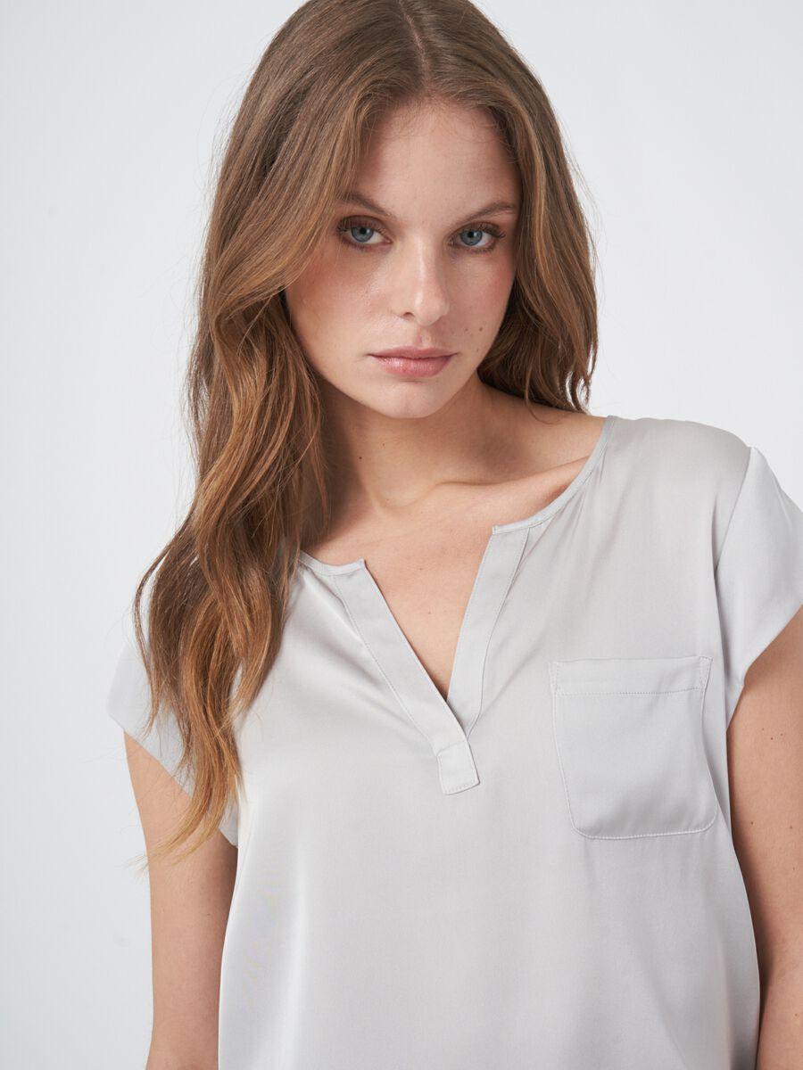 Repeat Cashmere Top Met Borstzakje