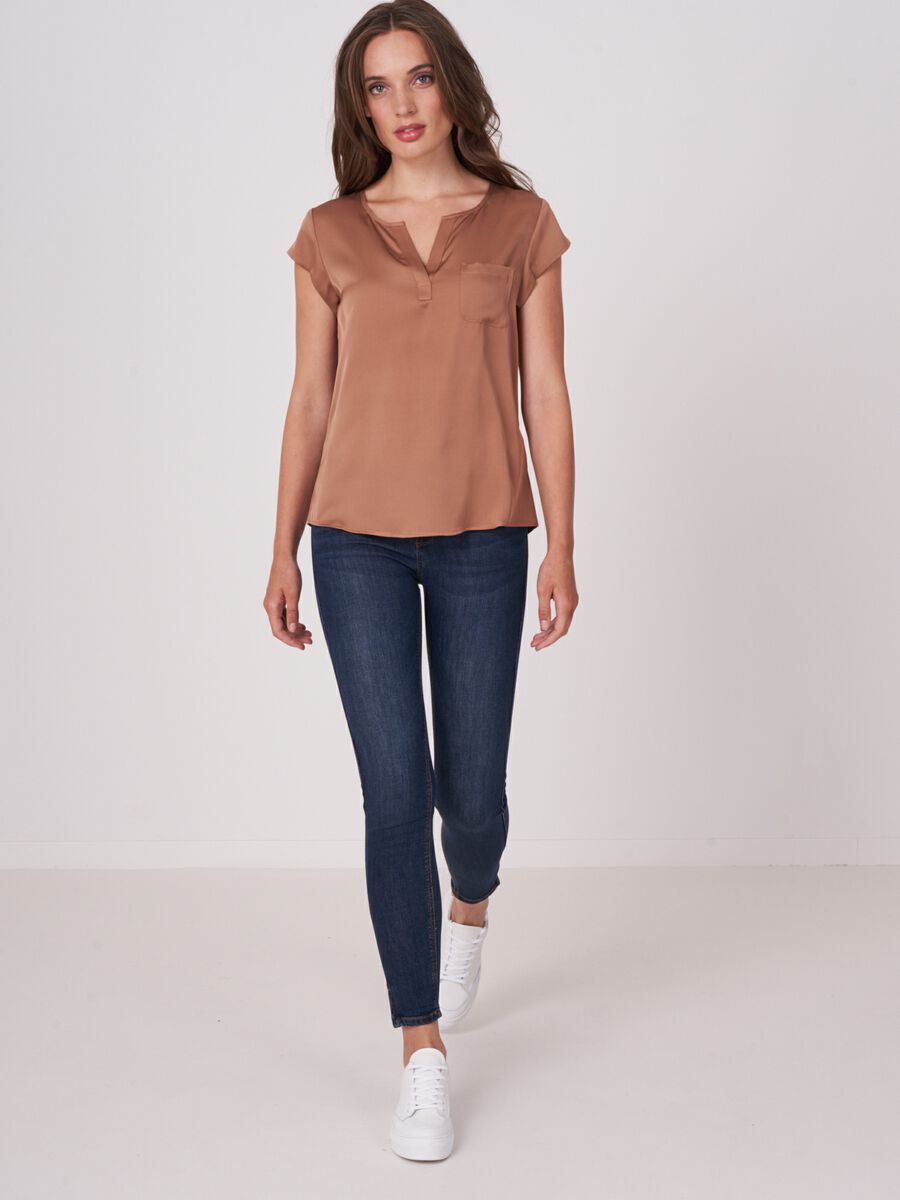 Repeat Cashmere Top Met Borstzakje