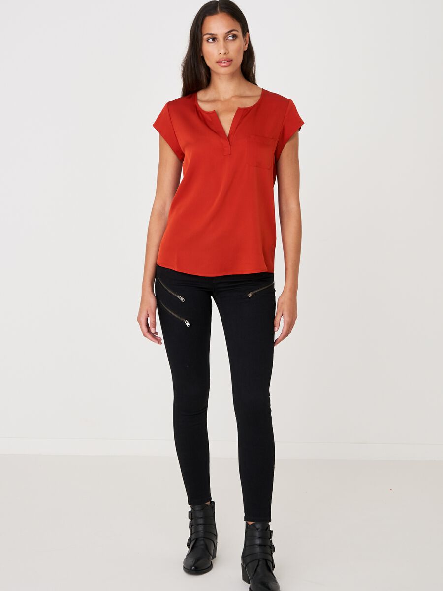 Repeat Cashmere Top Met Borstzakje