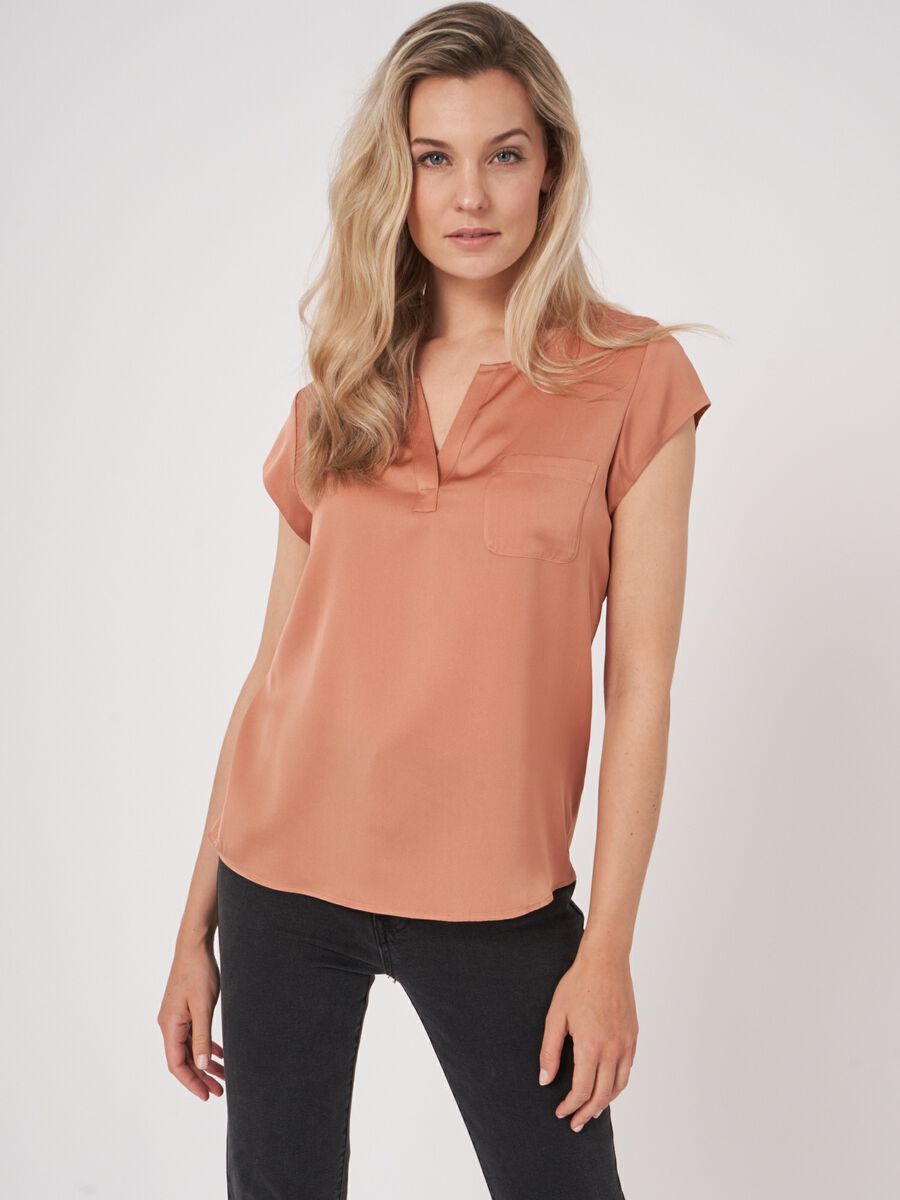 Repeat Cashmere Top Met Borstzakje