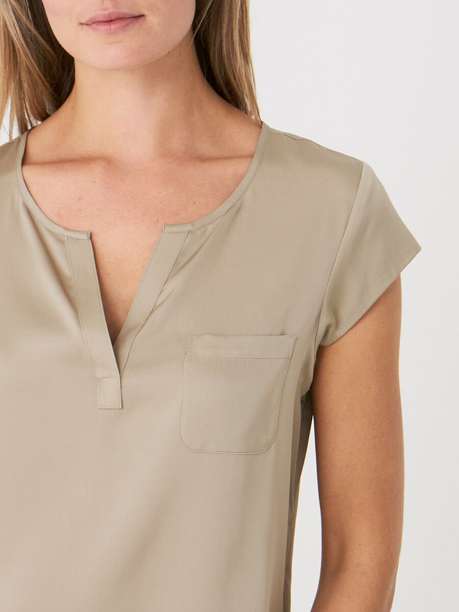 Repeat Cashmere Top Met Borstzakje