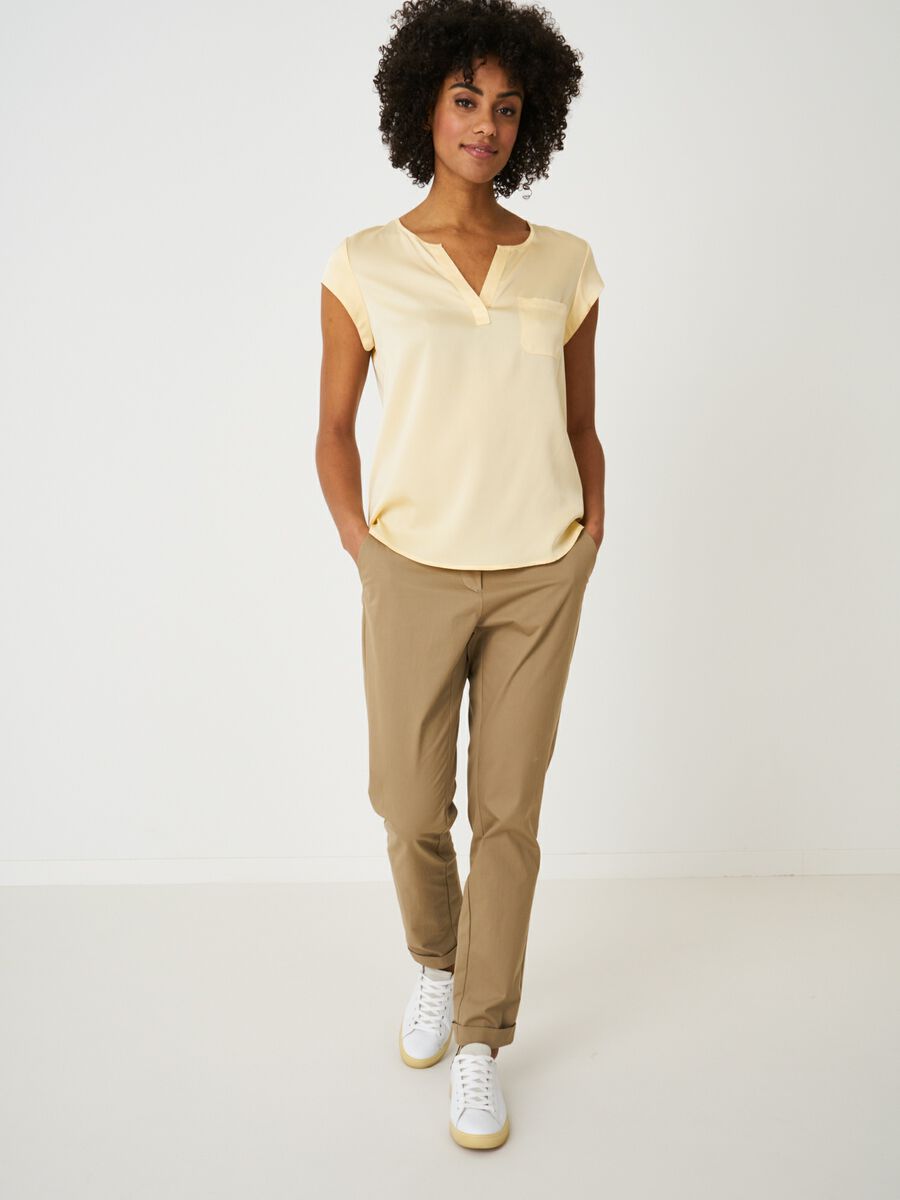 Repeat Cashmere Top Met Borstzakje