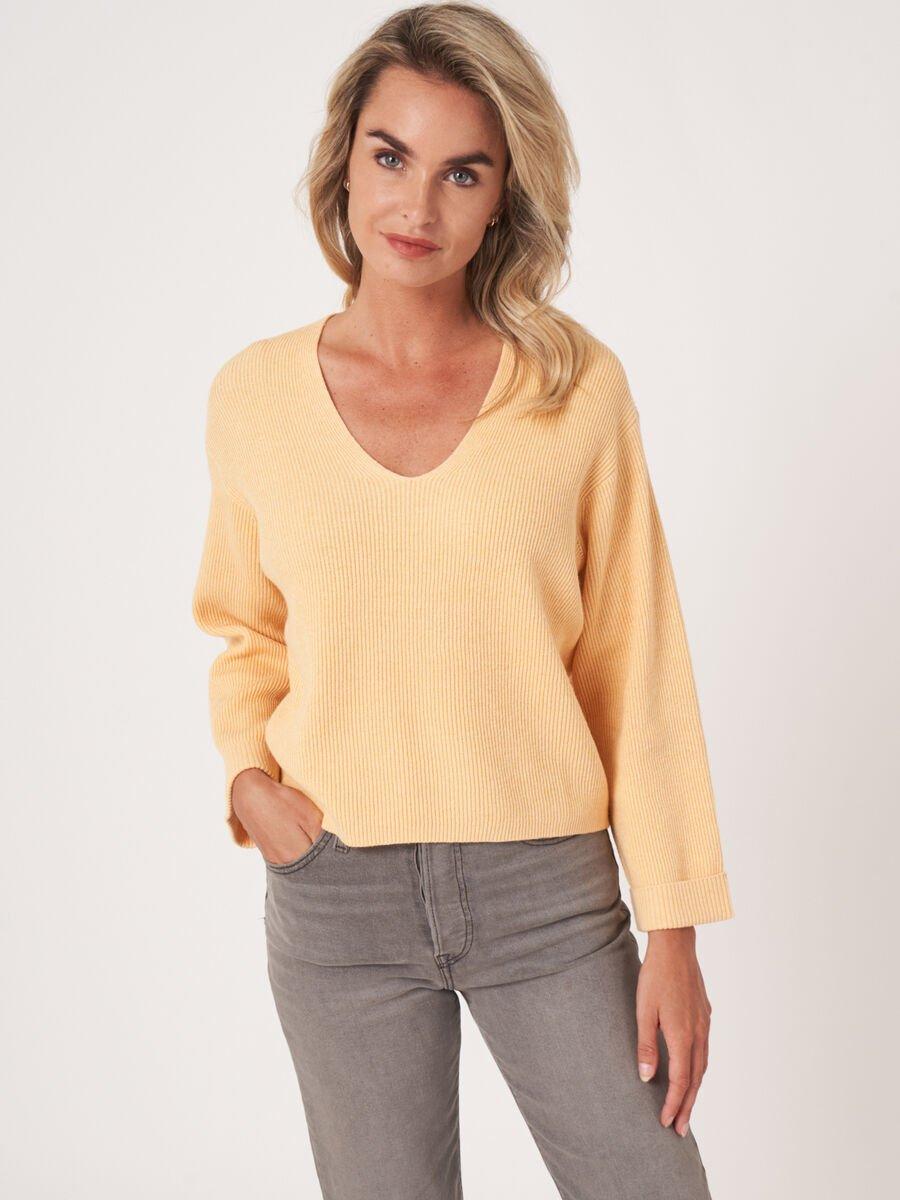 Repeat Cashmere Trui Met Fijne Ribstructuur