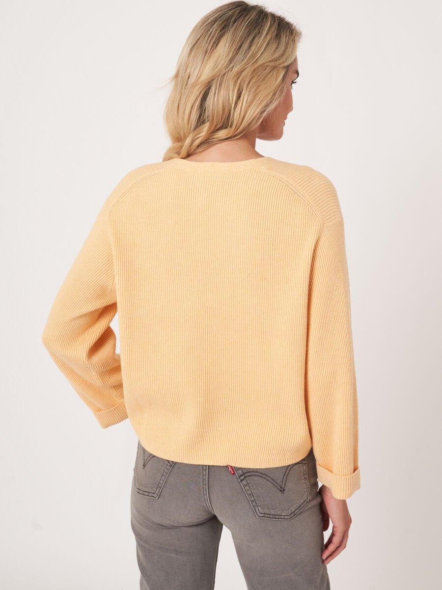 Repeat Cashmere Trui Met Fijne Ribstructuur