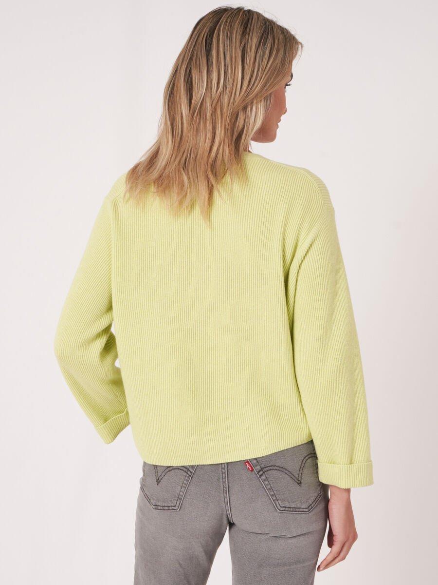 Repeat Cashmere Trui Met Fijne Ribstructuur