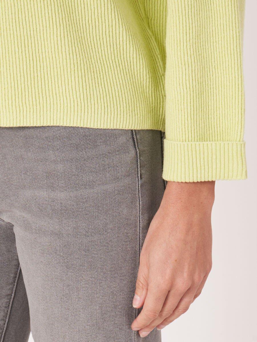 Repeat Cashmere Trui Met Fijne Ribstructuur