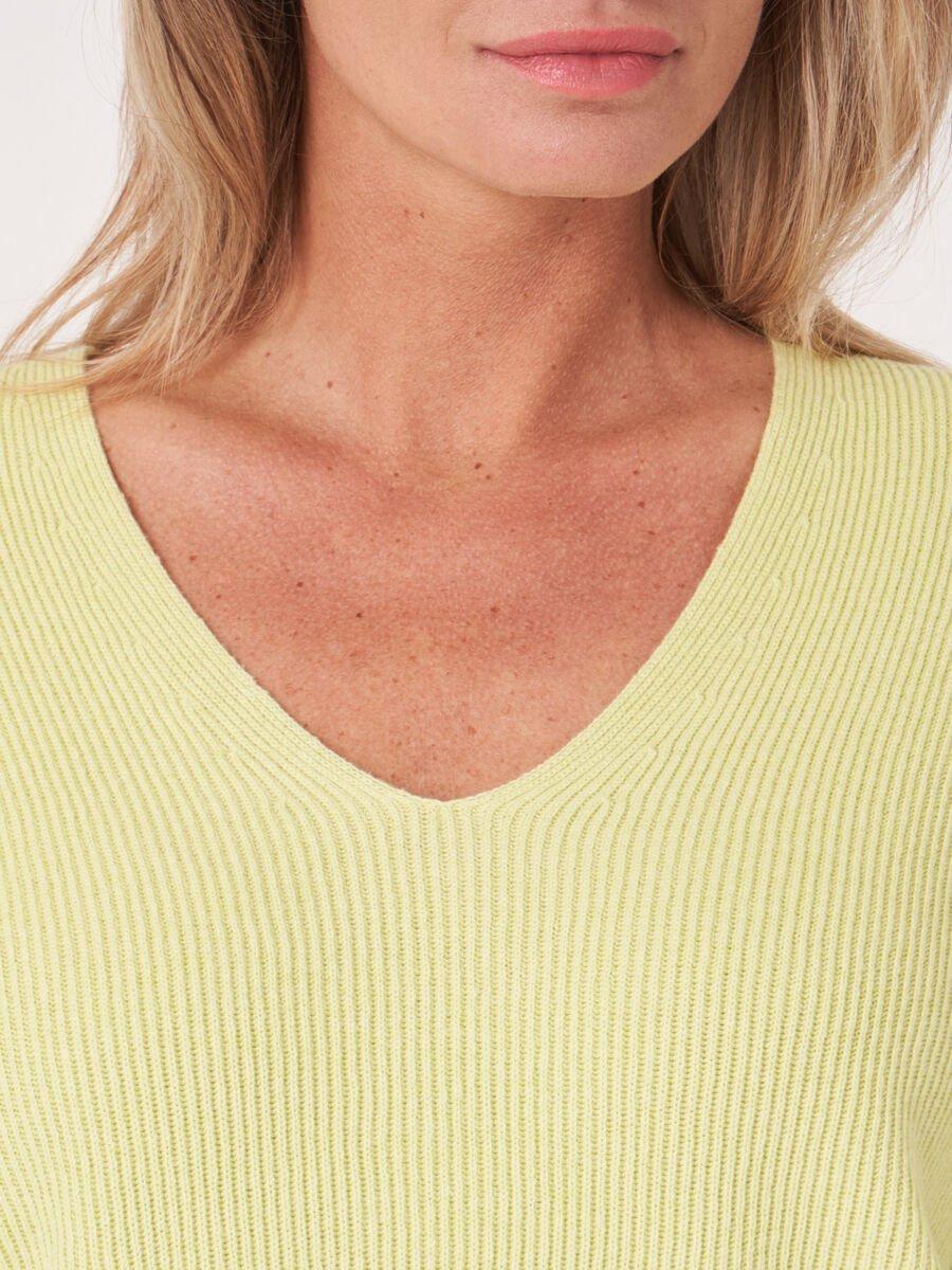 Repeat Cashmere Trui Met Fijne Ribstructuur