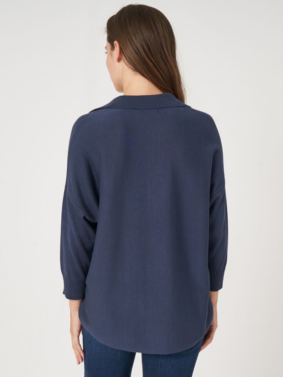 Repeat Cashmere Trui Met Polokraag En Ronde Zoom