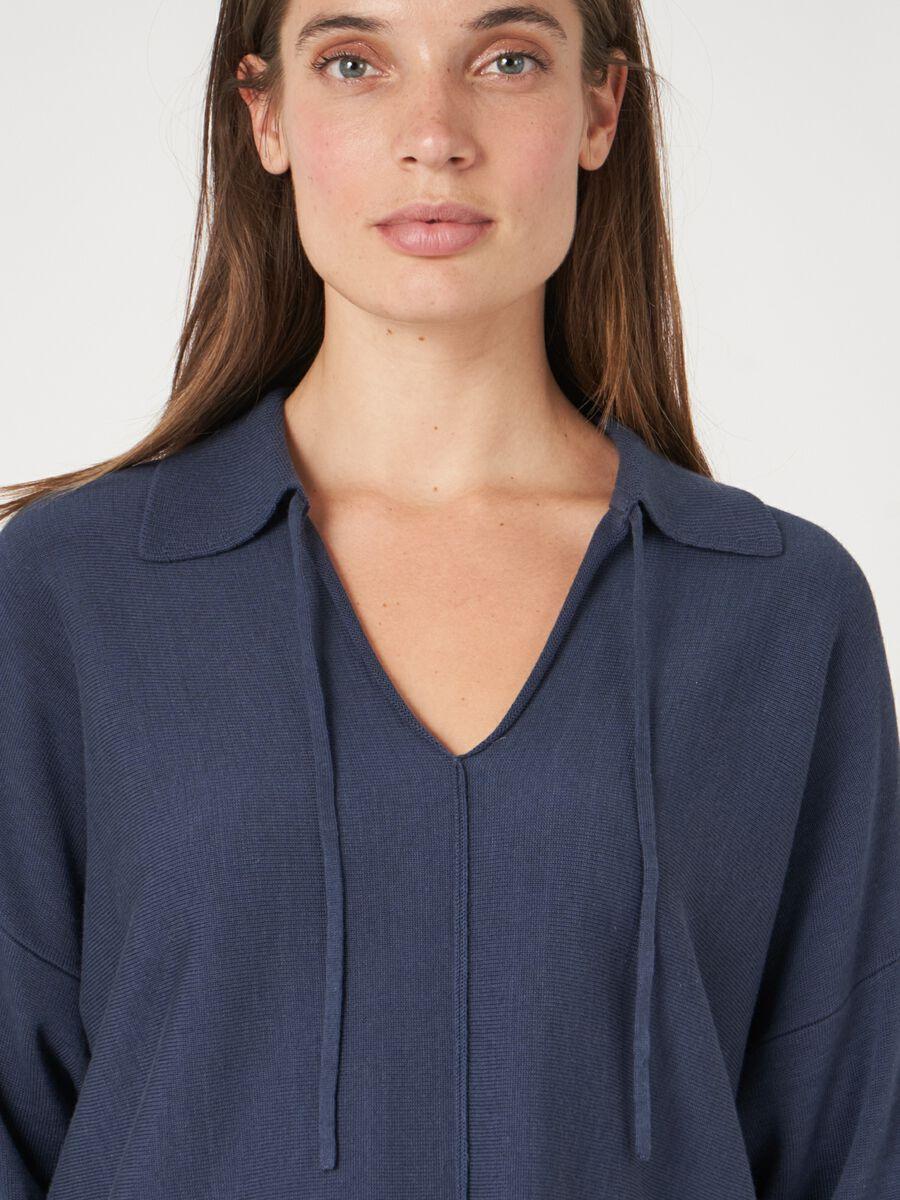 Repeat Cashmere Trui Met Polokraag En Ronde Zoom