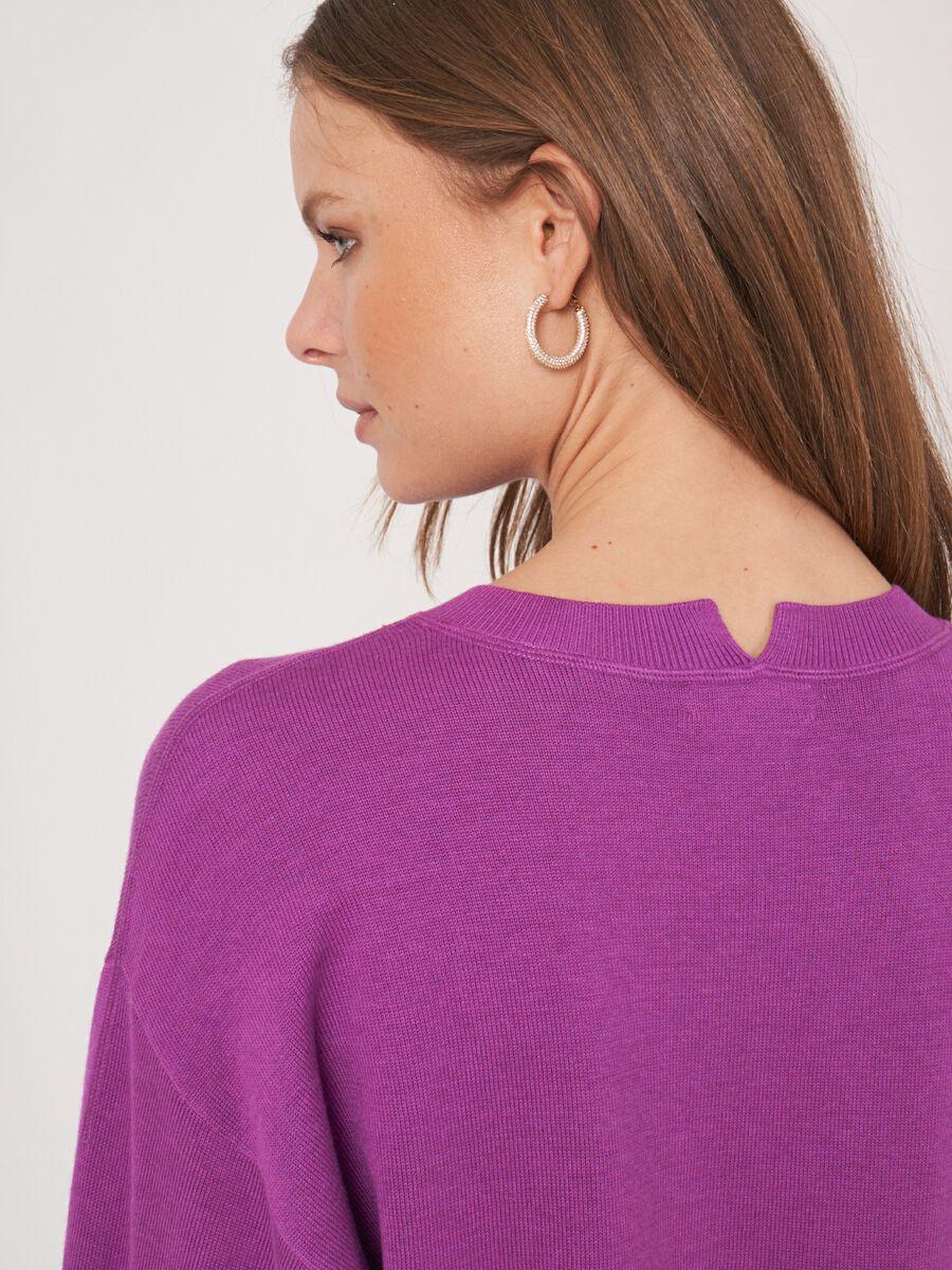 Repeat Cashmere Trui Met Splitjes Van Katoenmix