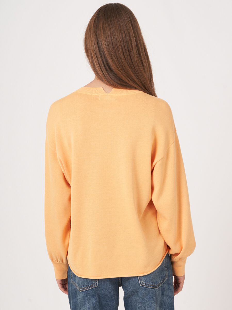 Repeat Cashmere Trui Met Splitjes Van Katoenmix